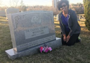 Image of Dr. Carter G. Woodson Grave Site and The Author